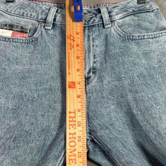 Tommy Hilfiger Girls Jeans Size 14 Light Wash Tapered Leg Frayed Hem High Rise - Picture 4 of 16